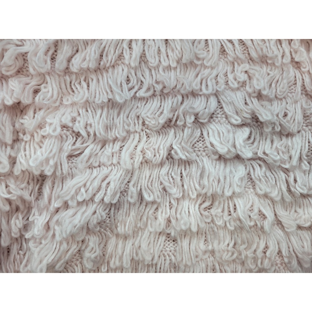 Urban Outfitters Shaggy Fringe Knit Sweater Pink Mock Neck Cropped Medium UO - Picture 15 of 16